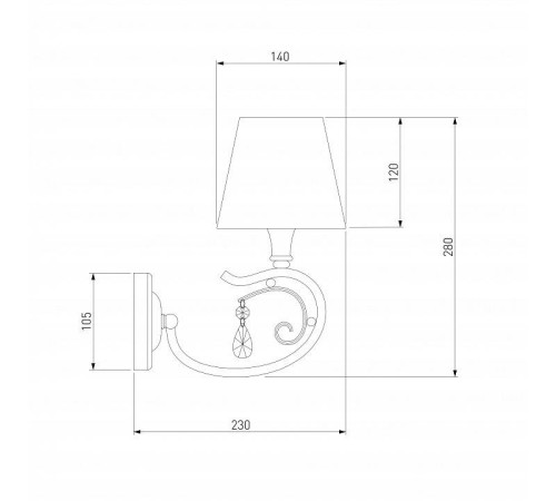 Бра Eurosvet Incanto 60069/1 серебро