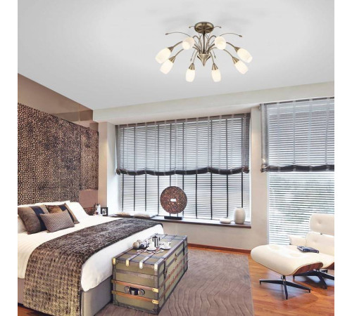 Люстра на штанге Eurosvet Ginevra 30280/8 античная бронза