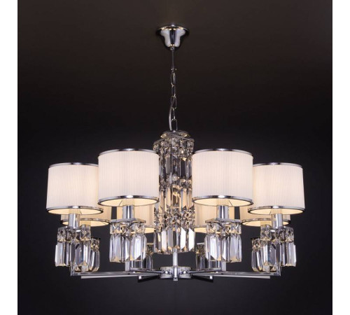 Подвесная люстра Eurosvet Zaffiro 10099/8 хром/прозрачный хрусталь Strotskis (новый абажур)