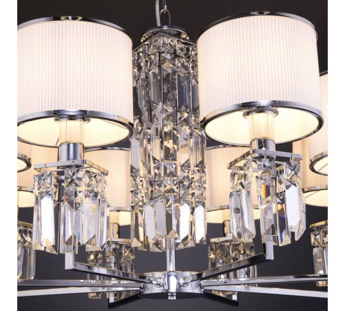 Подвесная люстра Eurosvet Zaffiro 10099/8 хром/прозрачный хрусталь Strotskis (новый абажур)