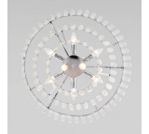 Подвесная люстра Eurosvet Elegante 10130/8 хром/прозрачный хрусталь Strotskis