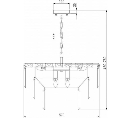Подвесная люстра Eurosvet Elegante 10130/8 хром/прозрачный хрусталь Strotskis