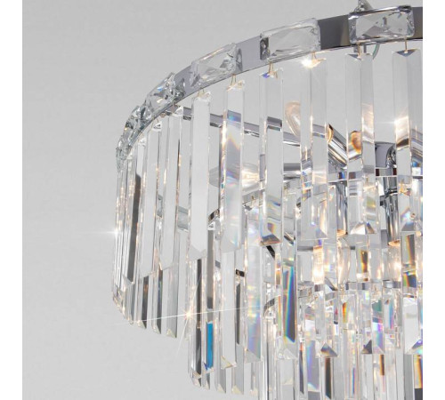 Подвесная люстра Eurosvet Elegante 10130/8 хром/прозрачный хрусталь Strotskis