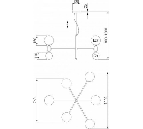 Подвесная люстра Eurosvet Bubble a063215