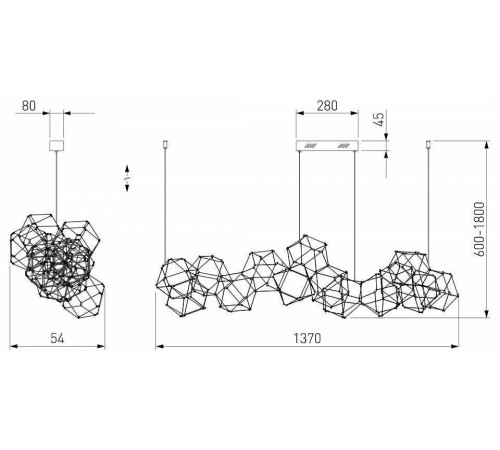 Подвесная люстра Eurosvet Uma 90368/14 жемчуг черный