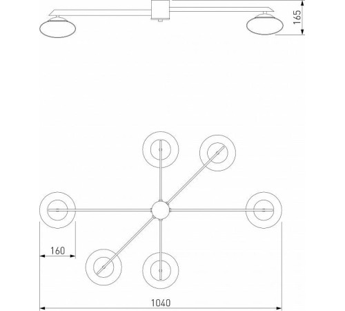Потолочная люстра Eurosvet Opaline 70220/6 черный
