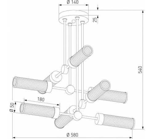 Люстра на штанге Eurosvet Oriens a068072