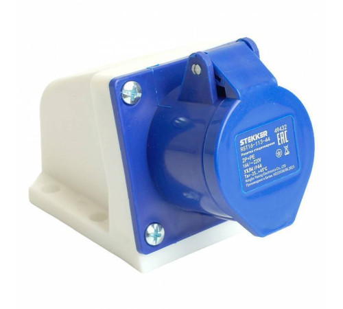 Розетка переносная разборная 2P+PE с крышкой Stekker ST 49432