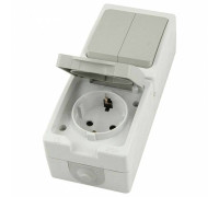 Блок с розеткой и выключателем Stekker Велена 49739