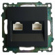 Розетка двойная Ethernet RJ-45 без рамки Stekker Катрин 50007
