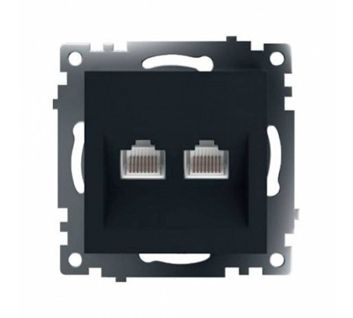 Розетка двойная Ethernet RJ-45 без рамки Stekker Катрин 50007