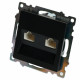 Розетка двойная Ethernet RJ-45 без рамки Stekker Катрин 50007