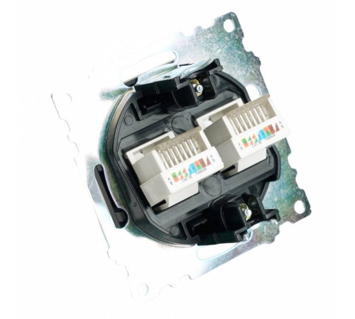 Розетка двойная Ethernet RJ-45 без рамки Stekker Катрин 50007