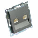 Розетка двойная Ethernet RJ-45 без рамки Stekker Катрин 50008