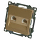 Розетка двойная Ethernet RJ-45 без рамки Stekker Катрин 50009