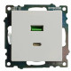 Розетка 2хUSB type A и C без рамки Stekker Катрин 50051