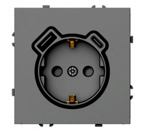 Розетка с заземлением и со шторкой и 2хUSB type A и C, без рамки Stekker Эмили 50219