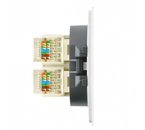 Розетка двойная Ethernet RJ-45 без рамки Stekker Мия 50437