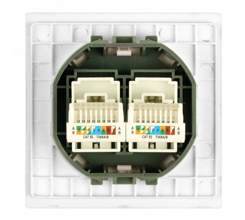 Розетка двойная Ethernet RJ-45 без рамки Stekker Мия 50437