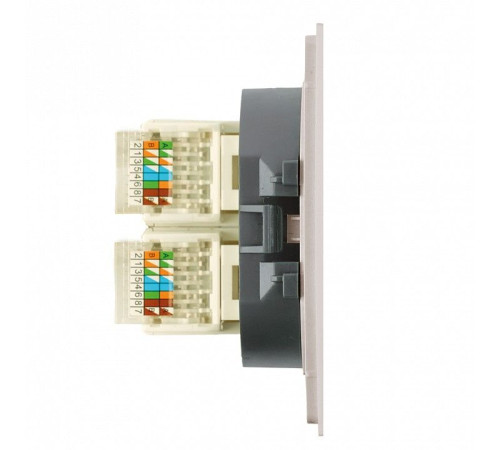 Розетка двойная Ethernet RJ-45 без рамки Stekker Мия 50481