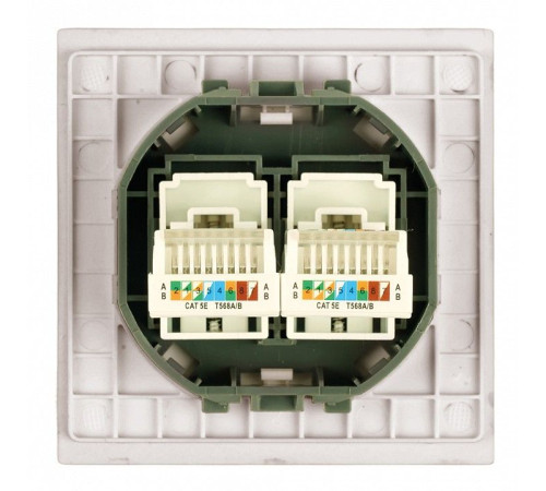Розетка двойная Ethernet RJ-45 без рамки Stekker Мия 50481