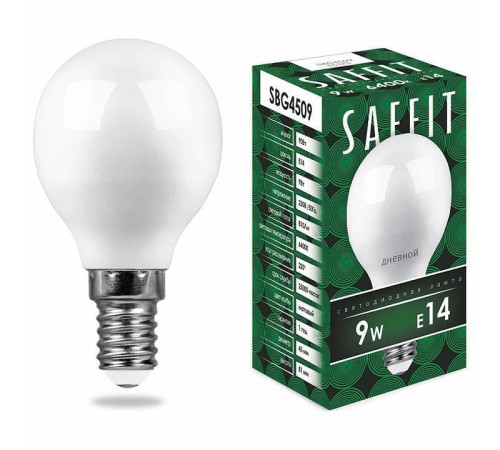 Лампа светодиодная Feron Saffit SBG4509 E14 9Вт 6400K 55125