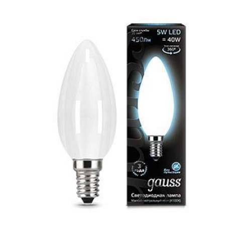 Лампа светодиодная Gauss Black C37 E14 5 Вт 4100 K 103201205