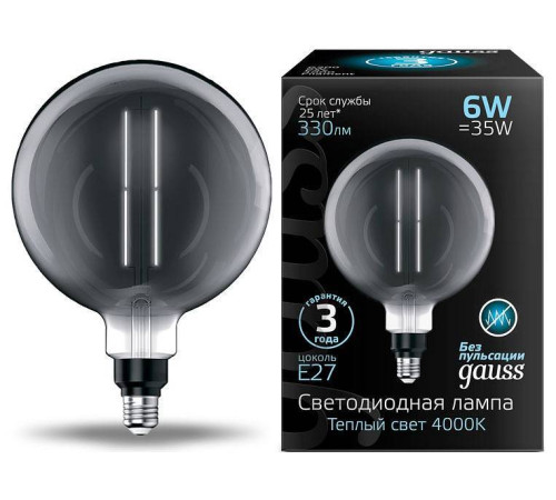 Лампа светодиодная Gauss Oversize E27 6Вт 4000K 154802205