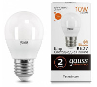 Лампа светодиодная Gauss LED Elementary Globe E27 10Вт 3000K 53210