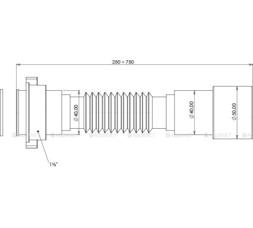 Соединение гибкое Aquanet 1 1/2 x 40/50 мм 00342065