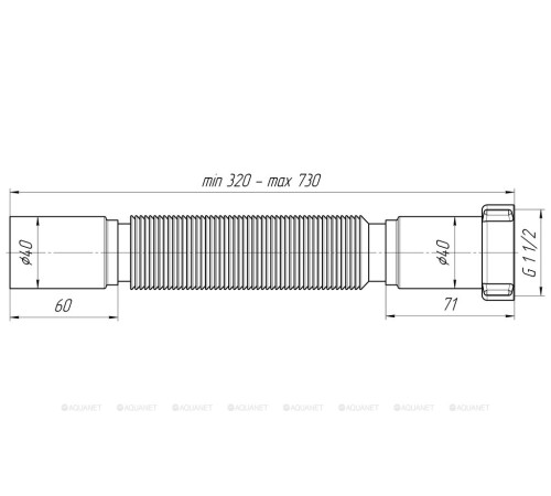 Труба гибкая АНИ Пласт 1 1/2 x 40 мм 400-800 мм K104