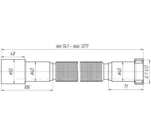 Труба гибкая АНИ Пласт 1 1/2 x 40/50 мм удлиненная K116