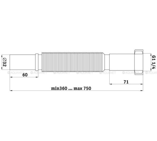 Труба гибкая АНИ Пласт 1 1/4 x 32 мм 400-800 мм K203