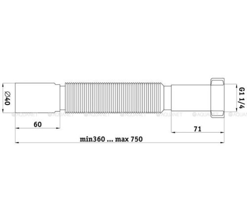 Труба гибкая АНИ Пласт 1 1/4 x 40 мм 400-800 мм K204