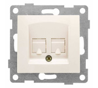 Розетка двойная Ethernet RJ-45 без рамки Gusi Electric BRAVO С10К2-003