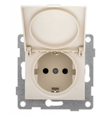 Розетка с заземлением и со шторкой, без рамки с крышкой Gusi Electric BRAVO С10Р91-003