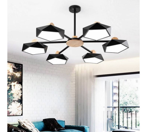 Люстра на штанге Imperiumloft Geometric Черная GEOMETRIC-CH01