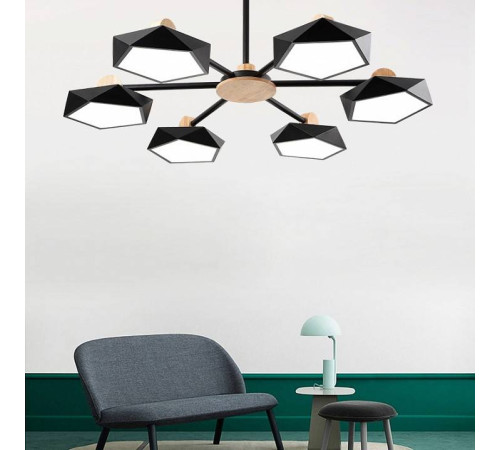 Люстра на штанге Imperiumloft Geometric Черная GEOMETRIC-CH01