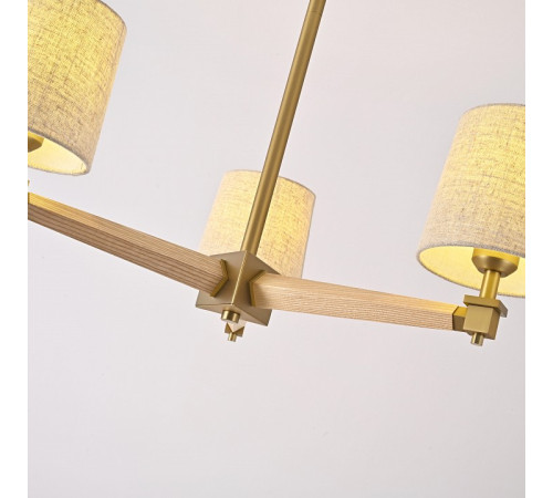 Люстра на штанге ImperiumLoft Jorgenson Beige/Light wood STAVRA01