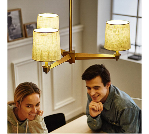 Люстра на штанге ImperiumLoft Jorgenson Beige/Light wood STAVRA01