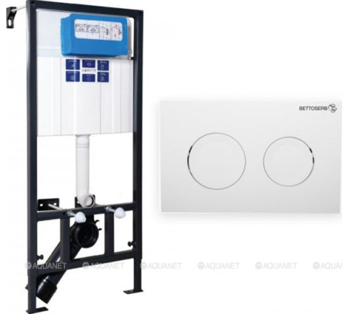 Комплект инсталляции Bettoserb Sava Fix Slim с клавишей смыва Sitnica белый глянец SET40006466