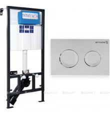 Комплект инсталляции Bettoserb Sava Fix Slim с клавишей смыва Sitnica хром матовый SET40006468