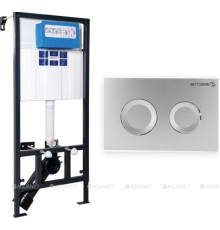 Комплект инсталляции Bettoserb Sava Fix Slim с клавишей смыва Sitnica хром глянец SET40006469