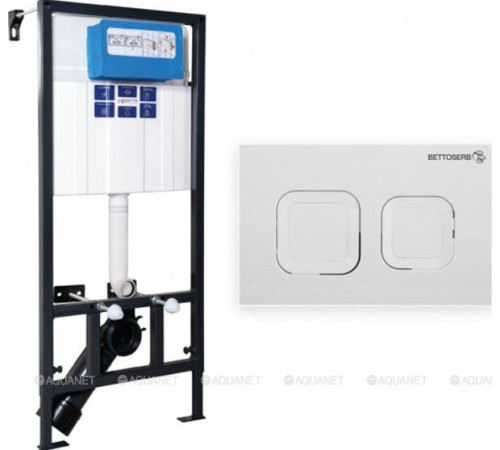 Комплект инсталляции Bettoserb Sava Fix Slim с клавишей смыва Djerma белый глянец SET40006470