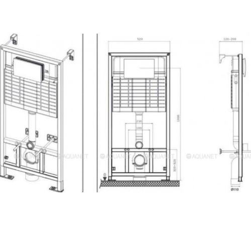 Комплект инсталляции Bettoserb Sava Fix Slim с клавишей смыва Djerma белый глянец SET40006470