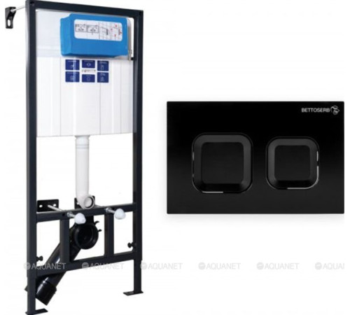 Комплект инсталляции Bettoserb Sava Fix Slim с клавишей смыва Djerma черный матовый SET40006471