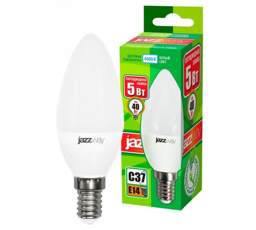 Лампа светодиодная Jazzway PLED-ECO-C37 5w E14 4000K