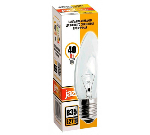 Лампа накаливания Jazzway B35 240V 40W E27 clear