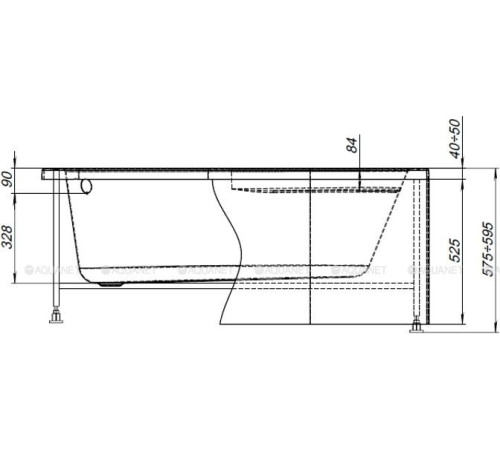 Каркас для ванны сварной Aquanet Mia 140x80 см 00246497