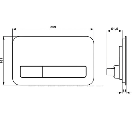 Клавиша смыва Villeroy & Boch ViConnect Glass Glossy Grey стекло 922400RA